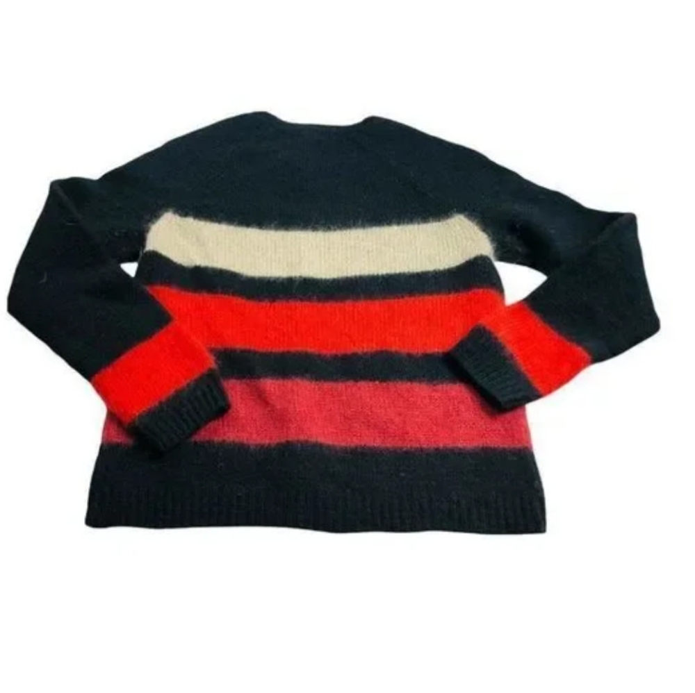 Rag & Bone Black and Red Crew Neck Sweater